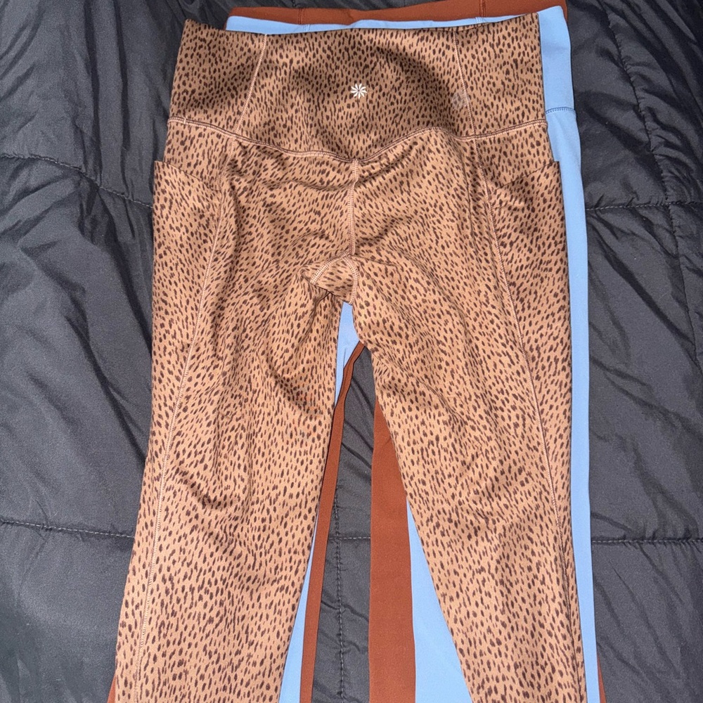 Athleta Brown Patterned Leggings